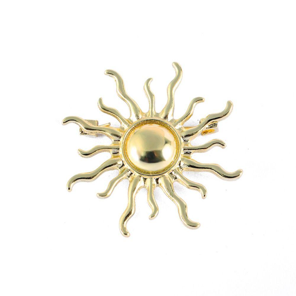 Spilla Forma di Sole Stile Retrò Spille Sole Smalto Metallo Spille Girasole Minimaliste Spilla Gioielli da Donna