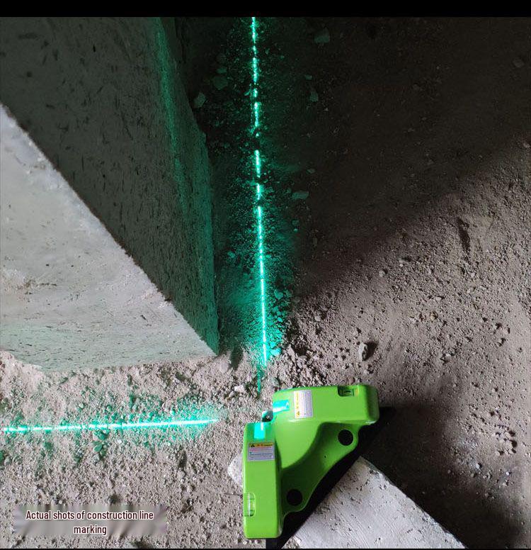 Vysoce přesný zelenomodrý laserový vodováha s jemnou čárou a značením pravého úhlu