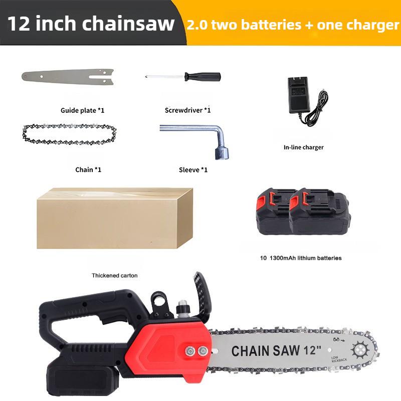 

12-дюймовая бесщеточная электрическая цепная пила, ручная портативная пила для обрезки веток, аккумуляторный бытовой электроинструмент для деревообработки