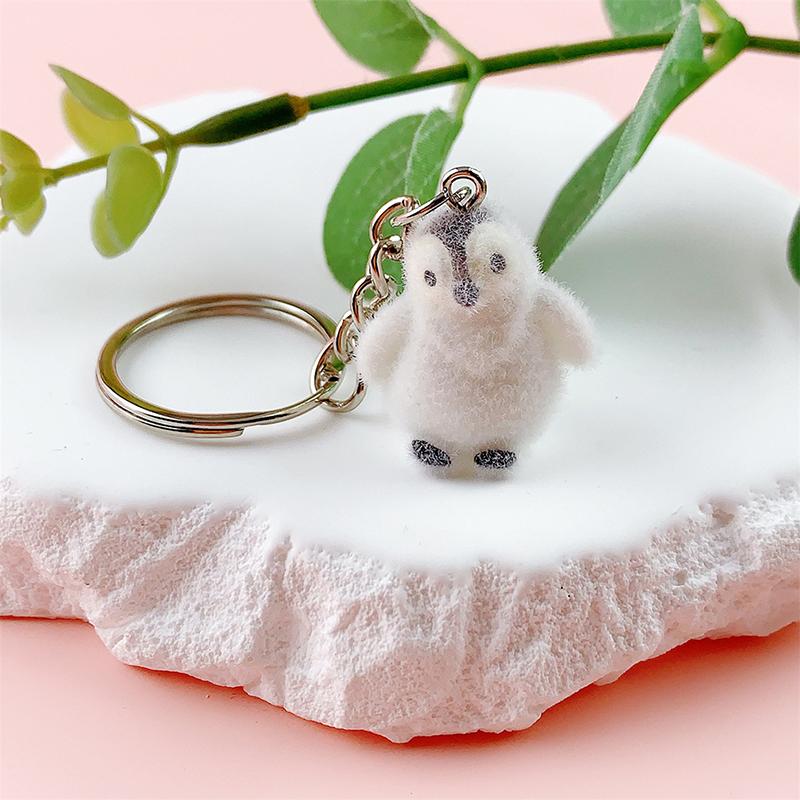 

Милый мультяшный брелок-пингвин, 3D флокированный пес, подвеска-брелок, украшение для сумки, аксессуары для ключей, подарки для пары