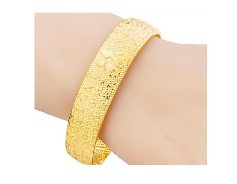 Simple Bafuku Vietnam Gold-Plated Star Bangle for Women