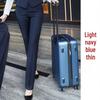Women's Professional Navy & Black Elastic Suit Trousers