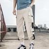 Herre Cargobukser Løse ankelbånd med snøring Elastisk midje Ensfarget multilommer Stroppdekor Fitness Streetwear Utendørs reisesportsbukser