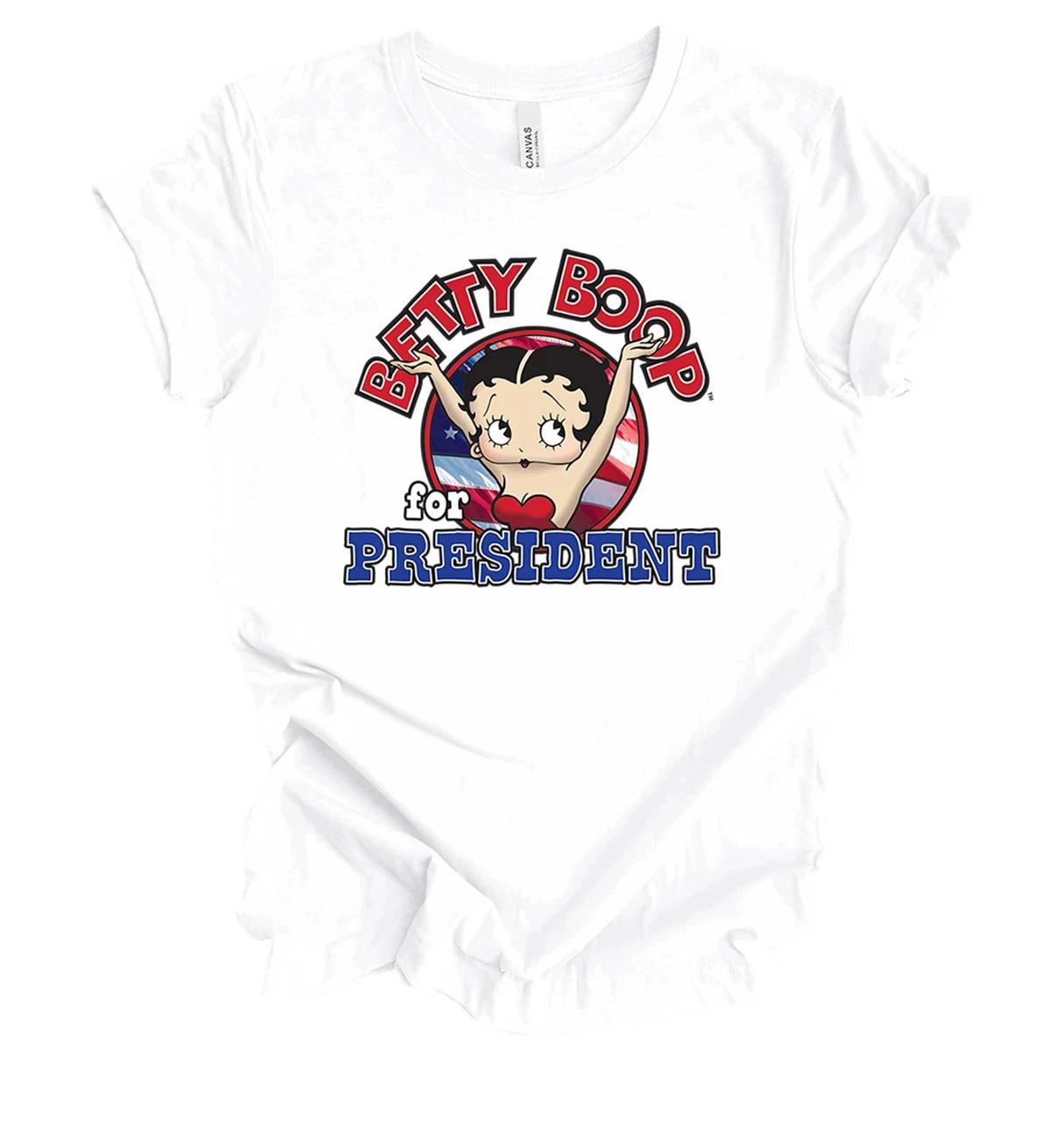 

Retro Betty Boop For President Short Sleeve Graphic T-Shirt, S-5XL XL