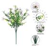 Eucalipto viola a 7 punte Fiore artificiale Pianta verde Mazzo Decorazione Fiore finto Decorazione Floreale