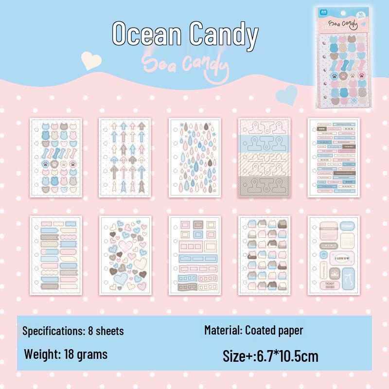 Yu Xian Salty Story Stickers: Irregular Journal Patterns, 10 Sheets, 4 Styles