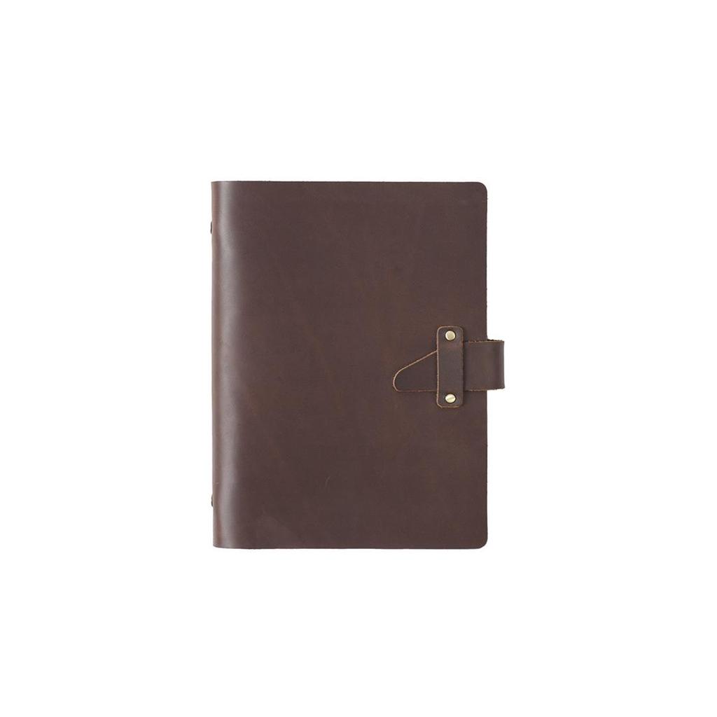 Genuine Leather A5 Business Planner Binder - Retro Style