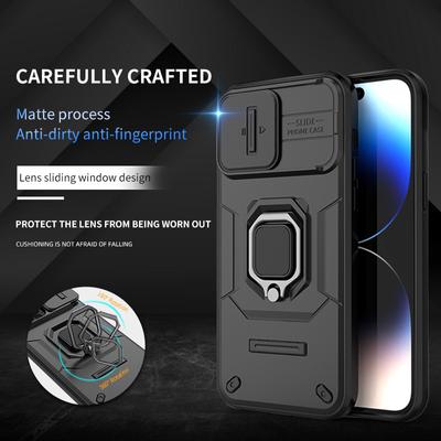 Military Armor Holder Protective Case for IPhone 15 14 Plus 13 Pro Max Phone Case Ring Stand Hard Back Full Protection Business Cover