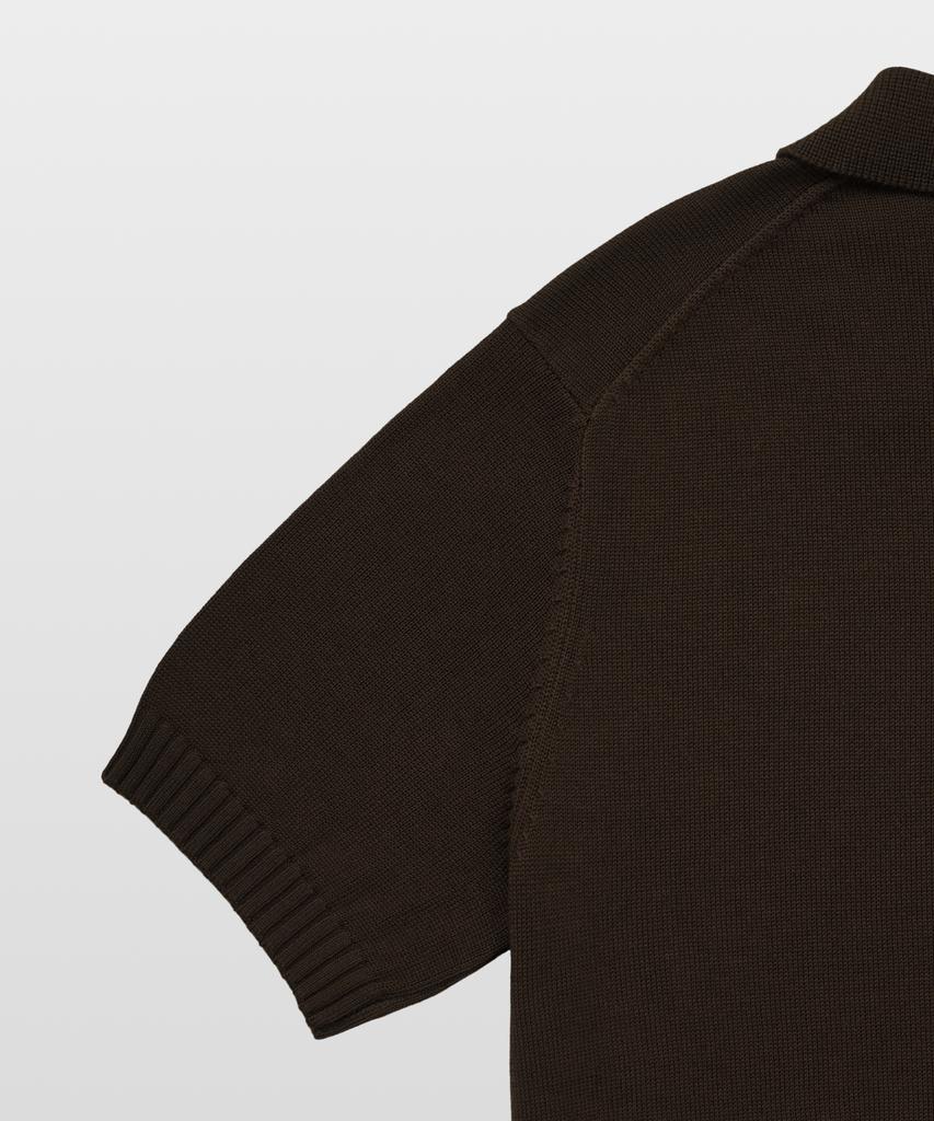 MANNERGRAM 100% Soft Cotton 3-Ply Polo Short Sleeve Knit Brown
