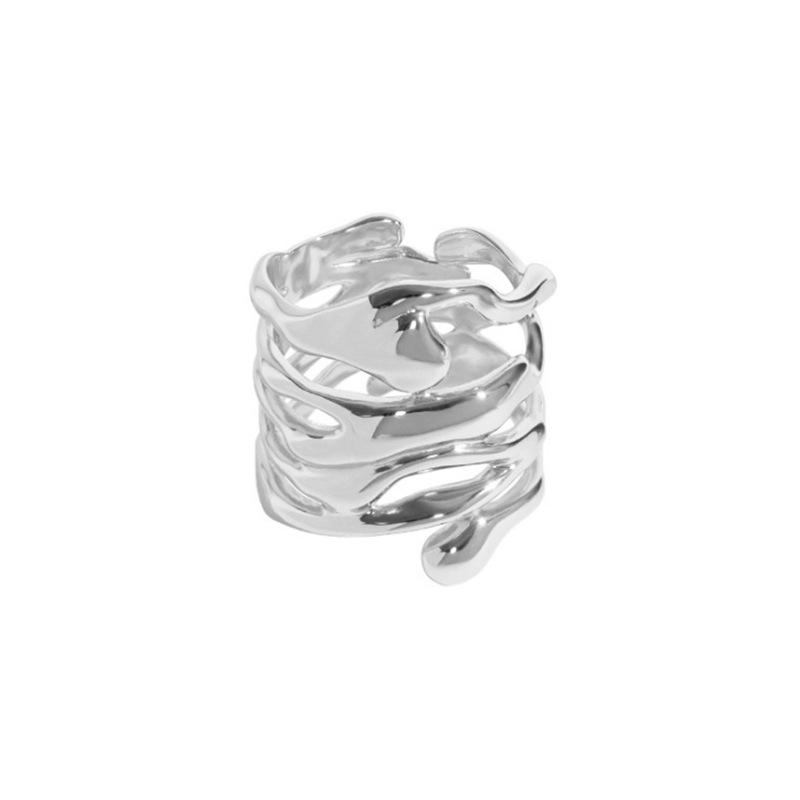 Foxanry Copper Color Rings For Women New Trend Creative Simple Hollow Curve Jewelry Vintage Elegant Party Birthday Gifts