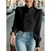 Women Elegant Ruffled Long Sleeve Blouse Plus Size