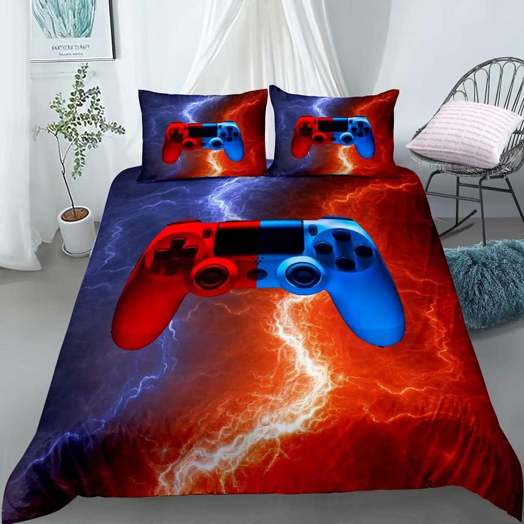 Moderne Technologie Trends Gamer Beddengoed Set Voor Volwassenen Kinderen Gamepad Dekbedovertrek Hippie Nordic Polyester Dekbedovertrek