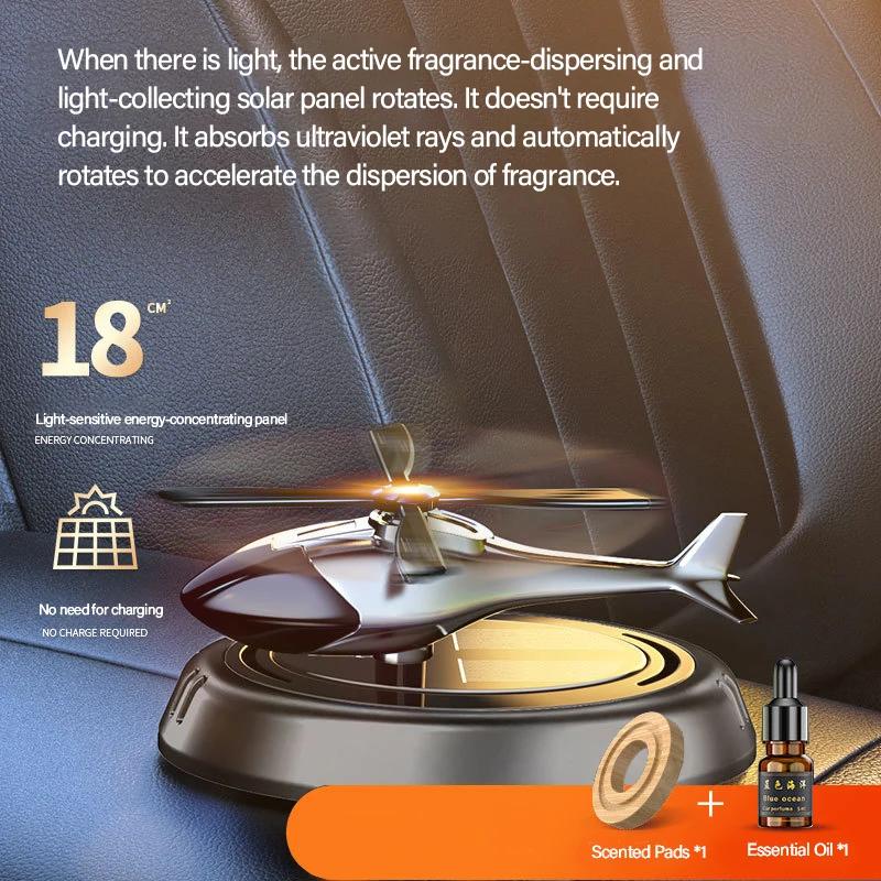 Solar Car Air Freshener Perfume Helicopter Decor Interior Decor Solar Car Rotating Aromatherapy Perfume