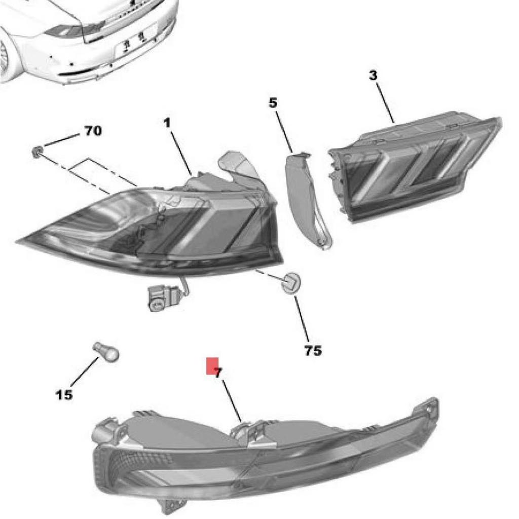 Rear Bumper, Fog & Reversing Light for Peugeot 508L (2019-2025) Models - YL01248680, YL01248580