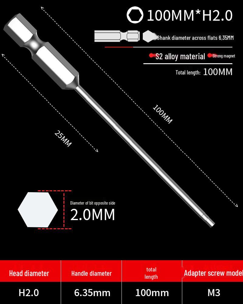 Hexagonal Driver Bit Extension for Screwdriver and Drill