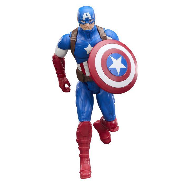 Figur Captain America 30 cm, Titan-Serie, 11 Artikulationspunkte, Superhelden-Spielzeug für Kinder, Marvel, ab 4 Jahren