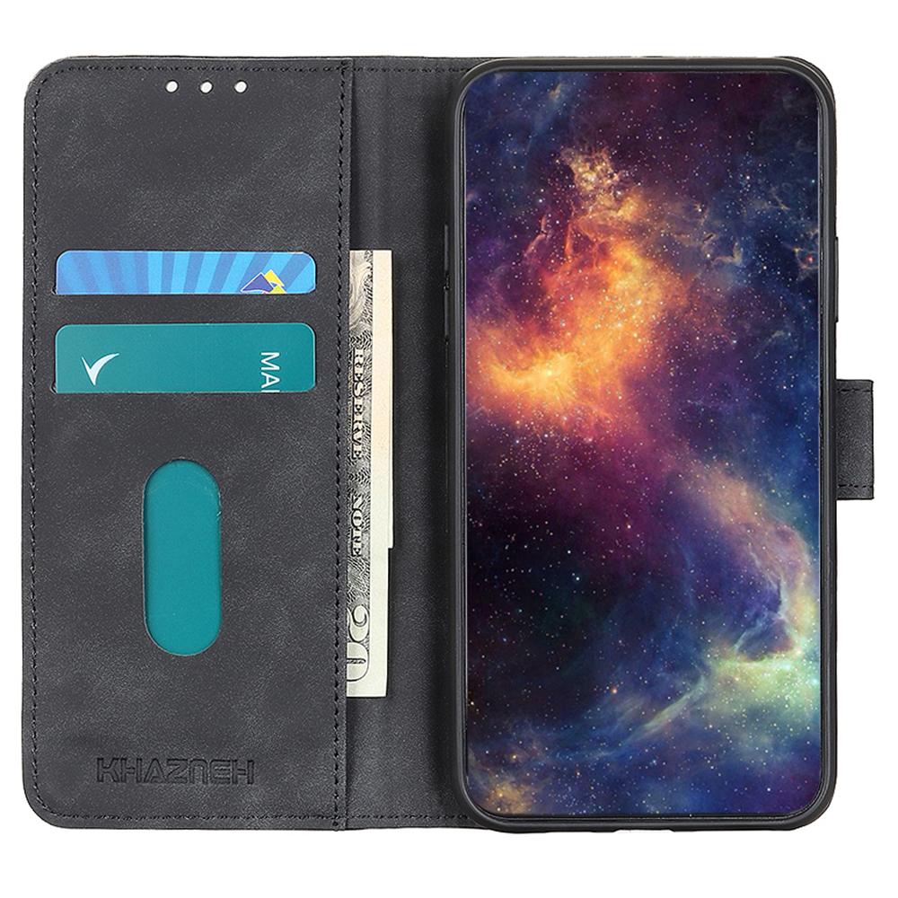KHAZNEH For iPhone 17 Pro Max Case PU Leather Retro Texture Phone Cover
