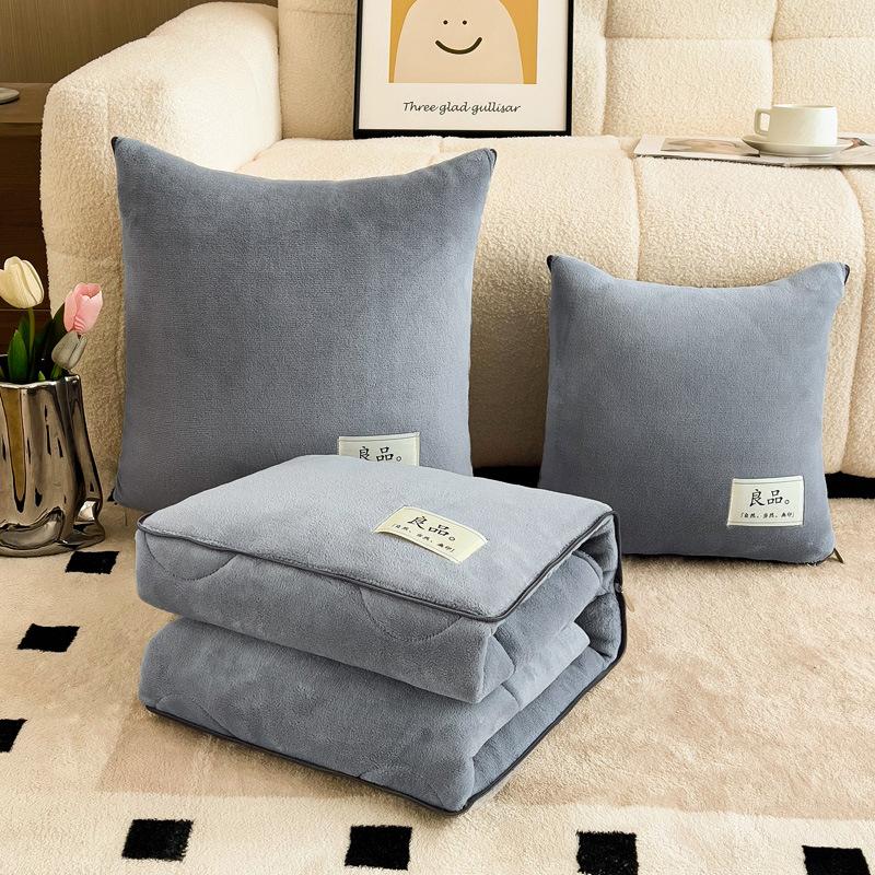Thickened milk fleece throw pillow quilt dual-purpose two-in-one office nap pillow car cushion quilt