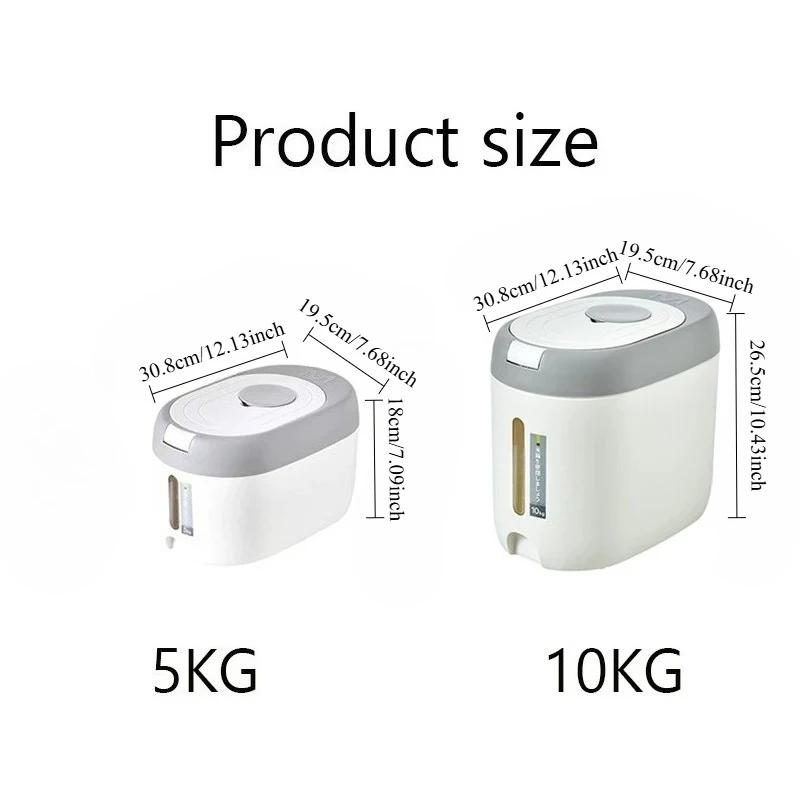 XIAOGUI 5KG/10KG Rice Dispenser Kitchen Organizer And Storage Container Home Box Cereal Jar Botes Cocina Almacenaje Alimentos
