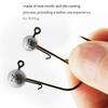5Pcs Jig Heads Fishing Hook Long Shank Round Ball High Carbon Steel Long For Soft Lure Worm Accessorie