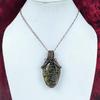 Labradorite Pendant Copper Wire Wrapped Gemstone Jewelry Handmade Dainty Pendant