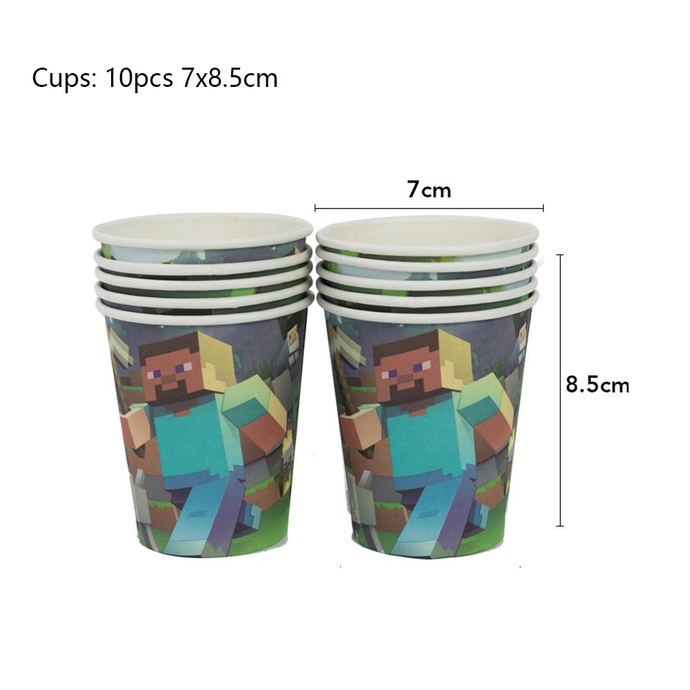 51pcs Miner Birthday Party Supplies Include Table Cloth, Plates, Napkins, Cups
