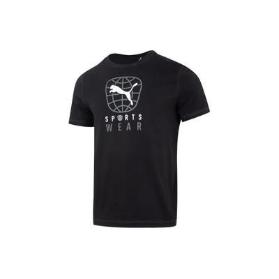 Loose-Fit American Vintage Short Sleeve T-Shirt With Letter Logo Print Men Tops Black 682070-01