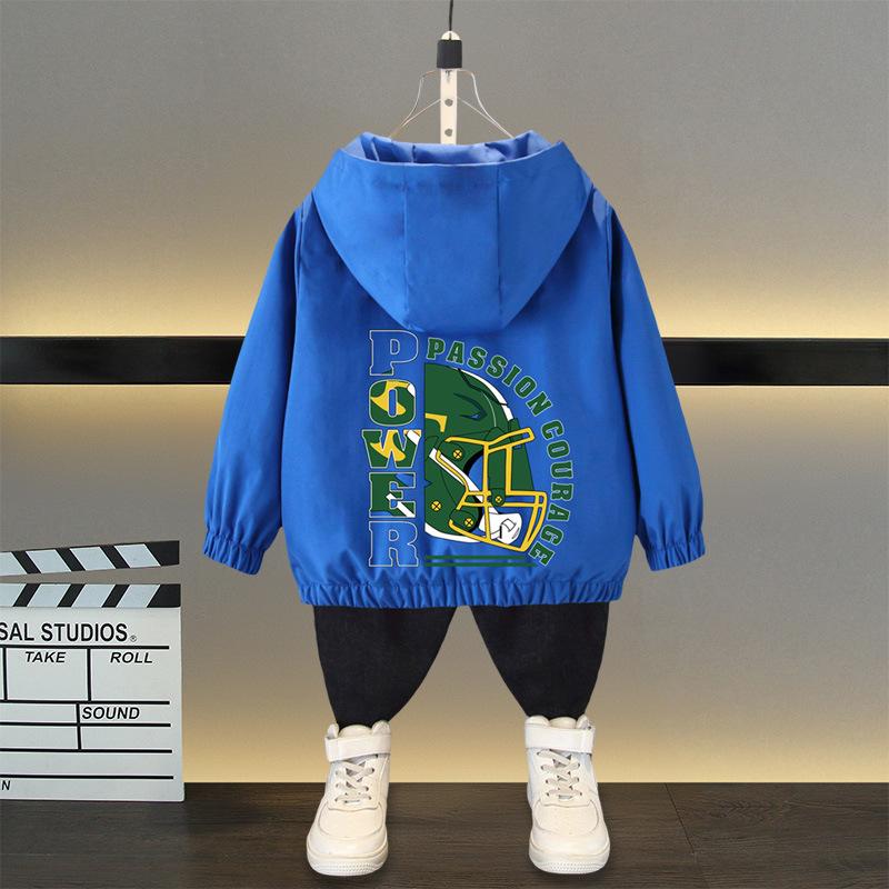 Jacke Kinder Outdoor Jungen und Mädchen Jacke Frühling Ball Dünner Abschnitt der Mittel- und Großkinder Locker Lässig Kapuze Rushing Mantel