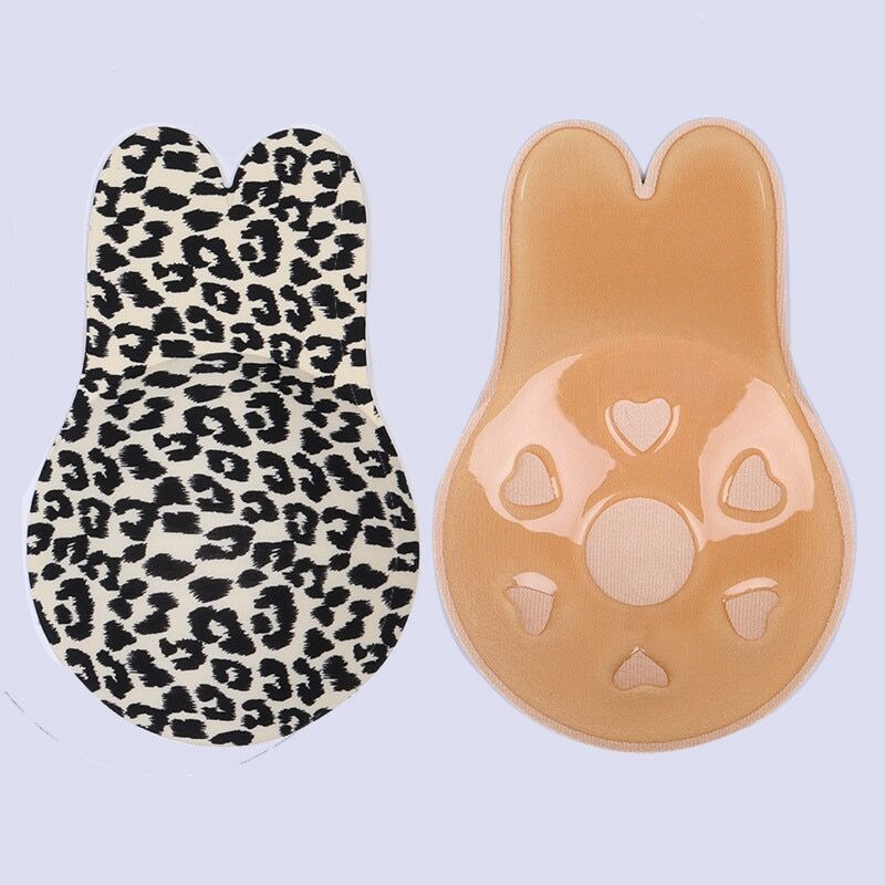 Adesivos de peito respiráveis ​​levantam o mamilo invisível leopardo coelho orelha adesivos de peito podem cortar