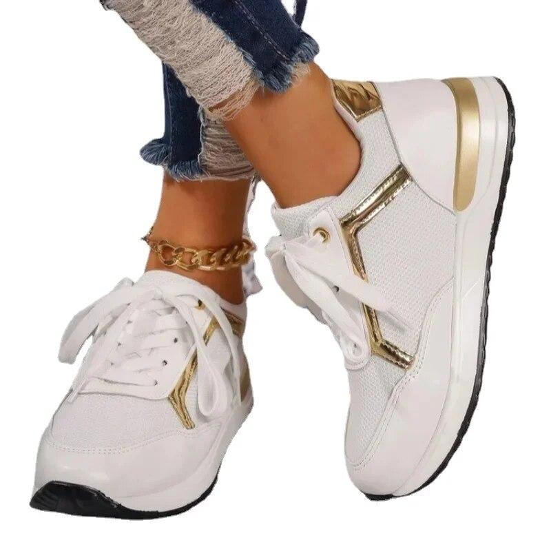 Baskets légères à plateforme pour femmes, chaussures De sport blanches, décontractées, grande taille 43, automne