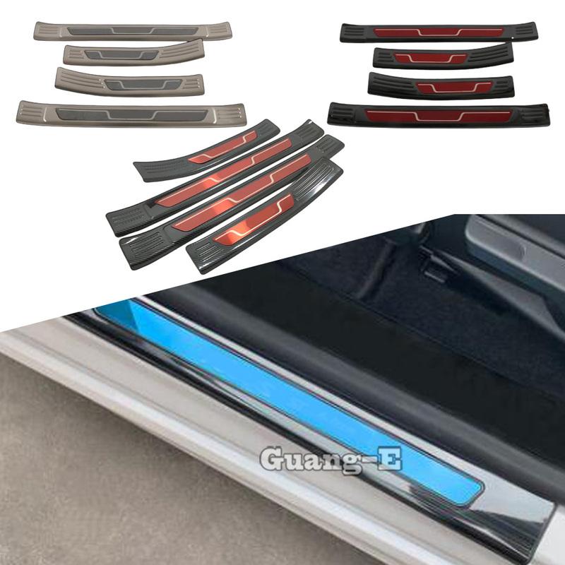 For Ford Focus Steel Car External Door Sill Scuff Plate Cover Threshold Strip Trim Auto Interior Accessories