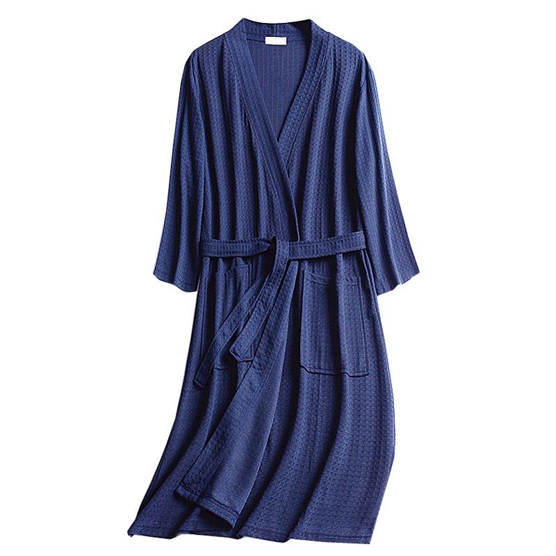 Women's Spring/Summer Japanese & Korean Waffle Thin Bathrobe: Absorbent, Loose Yukata Style
