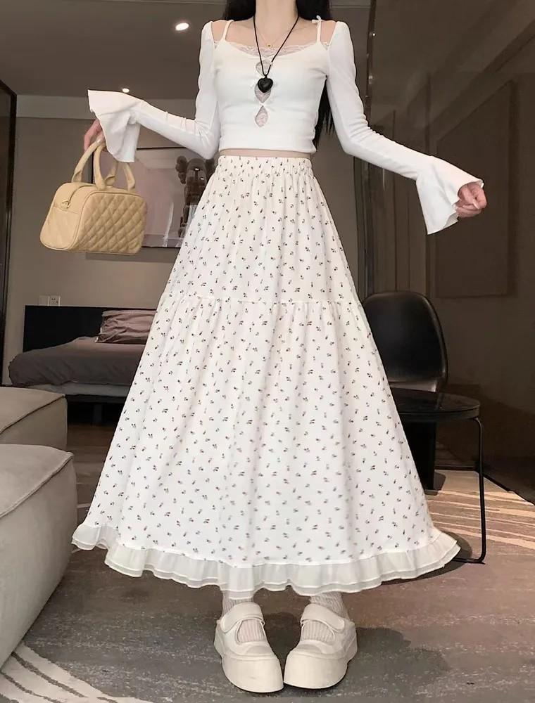 

floral skirt L білий