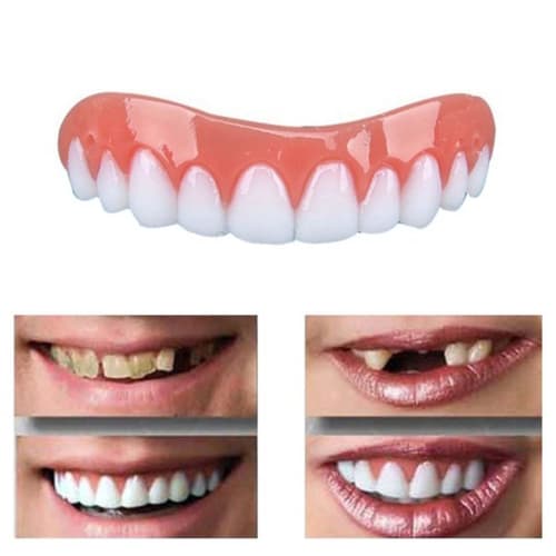 Two Pairs of Dentures, Temporary Dentures, Dentures, DIY Temporary Denture Repair Adhesive, Easy To Use Upper and Lower Denture Adhesive, Dentures for