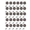 30 Sets Decorative Rivets Antique Silver 14mm Camellia Flower Stud and 3x7mm Iron Trumpet Base for Leather Crafts and