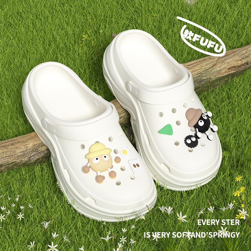 Women's Thick Sole Non-Slip Garden Clogs - Removable Comfort for Summer Beach & Outdoor Use