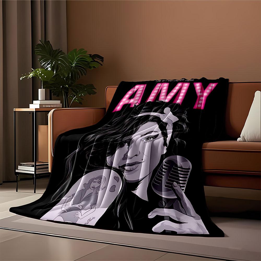 Retro Singer Porträt Decke für alle Jahreszeiten Decke Mittagspause Überwurf Geschenk