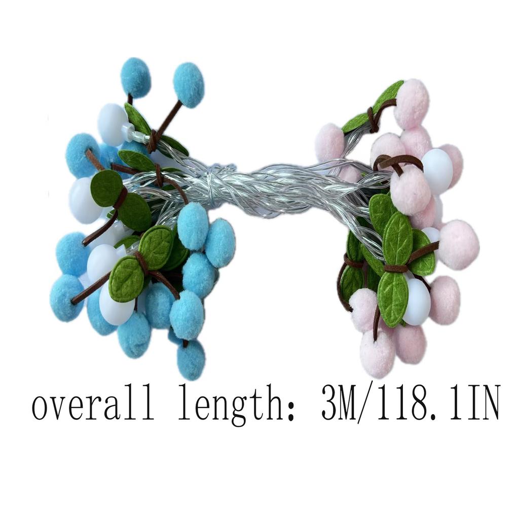 Christmas Light String Simulated Red Fruit Atmosphere String Light Christmas Ball Color Light Garden Yard Festive Decoration