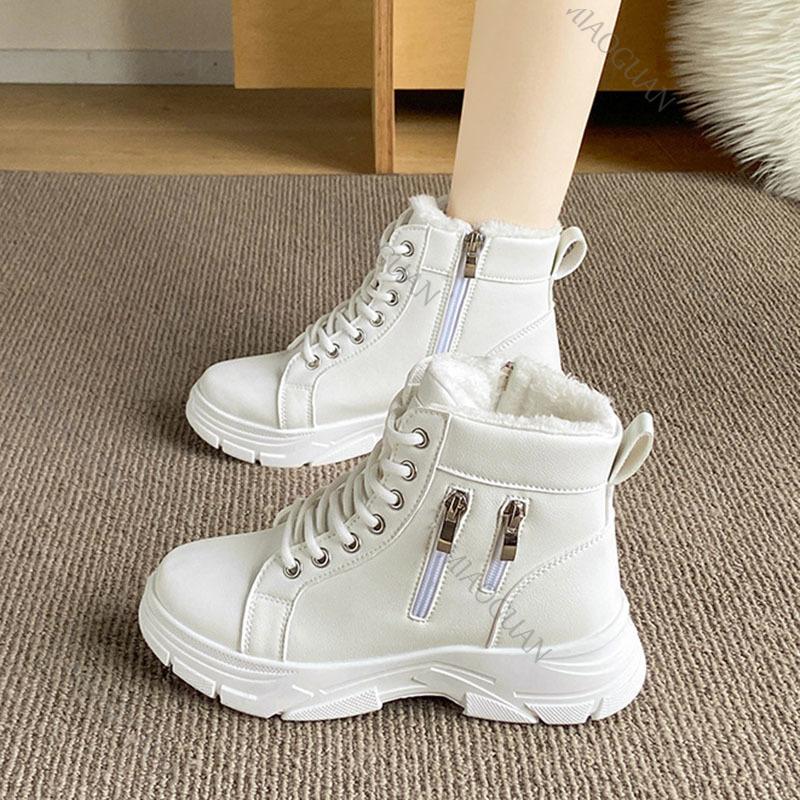 Fashion Winter Snow Boots for Women Casual High-top Shoes Warm Womens Sneakers Platform Ankle Boots Casual Side Zipper Sport Botines