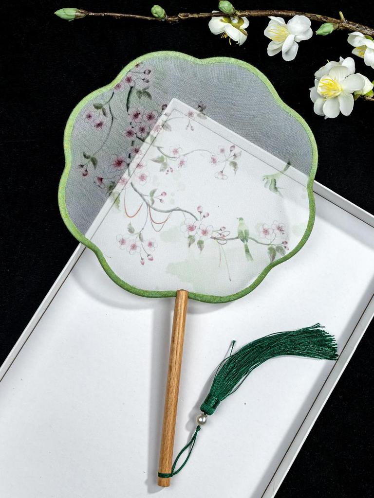 Translucent Ancient Style Round Dance Fan for Hanfu Costumes - Women's Classical Chinese Craft Fan