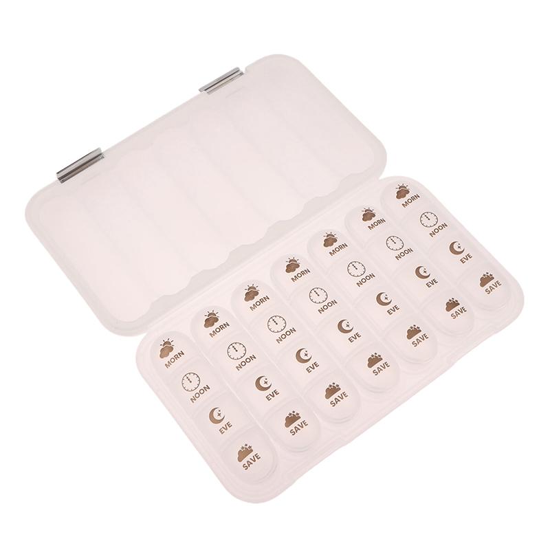 Portable 21/28 Grids Weekly Pill Box Medicine Dispenser Tablet Organizer Storage Boxes 7 Days Compartment Pill Case Container