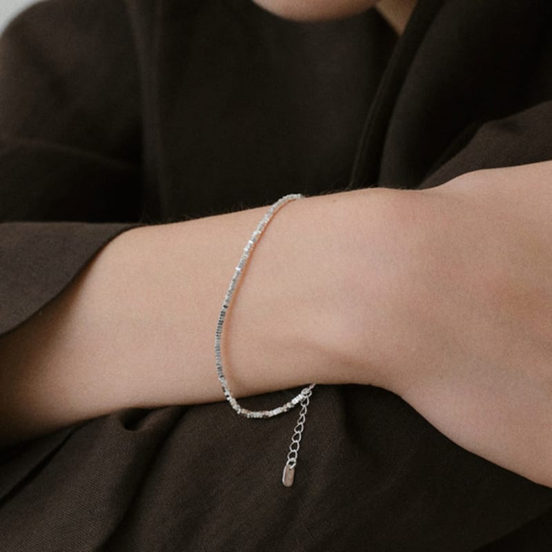 NORMALLEE [Silber 925] Glitzer Kiesel Armband