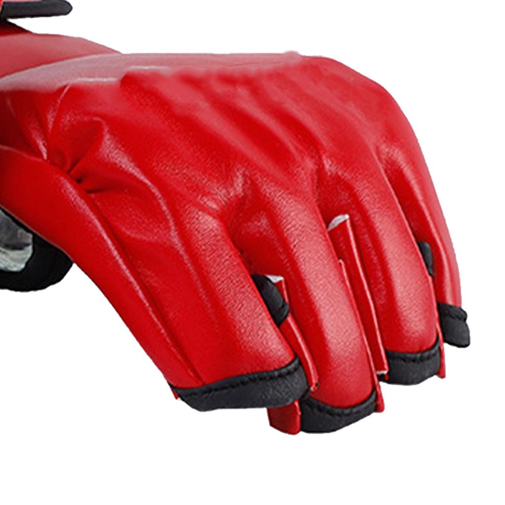 Unisex MMA Gloves Half Finger Boxing Gloves with Open Palms for Combat Fighting Training Red