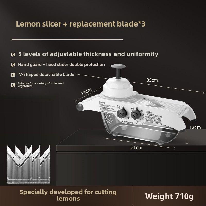 Nastavitelný multifunkční kráječ na citrony a brambory pro obchody s mléčným čajem a grilování