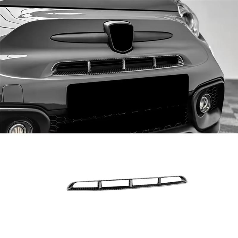 Für Abarth 595 2017-2024 Echte Kohlefaser Frontmittelgitter Zierleisten Aufkleber Auto Dekoration