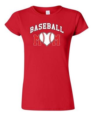 Junior Baseball Mom Heart Sports Novelty DT T-Shirt Tee Unisex T-Shirt