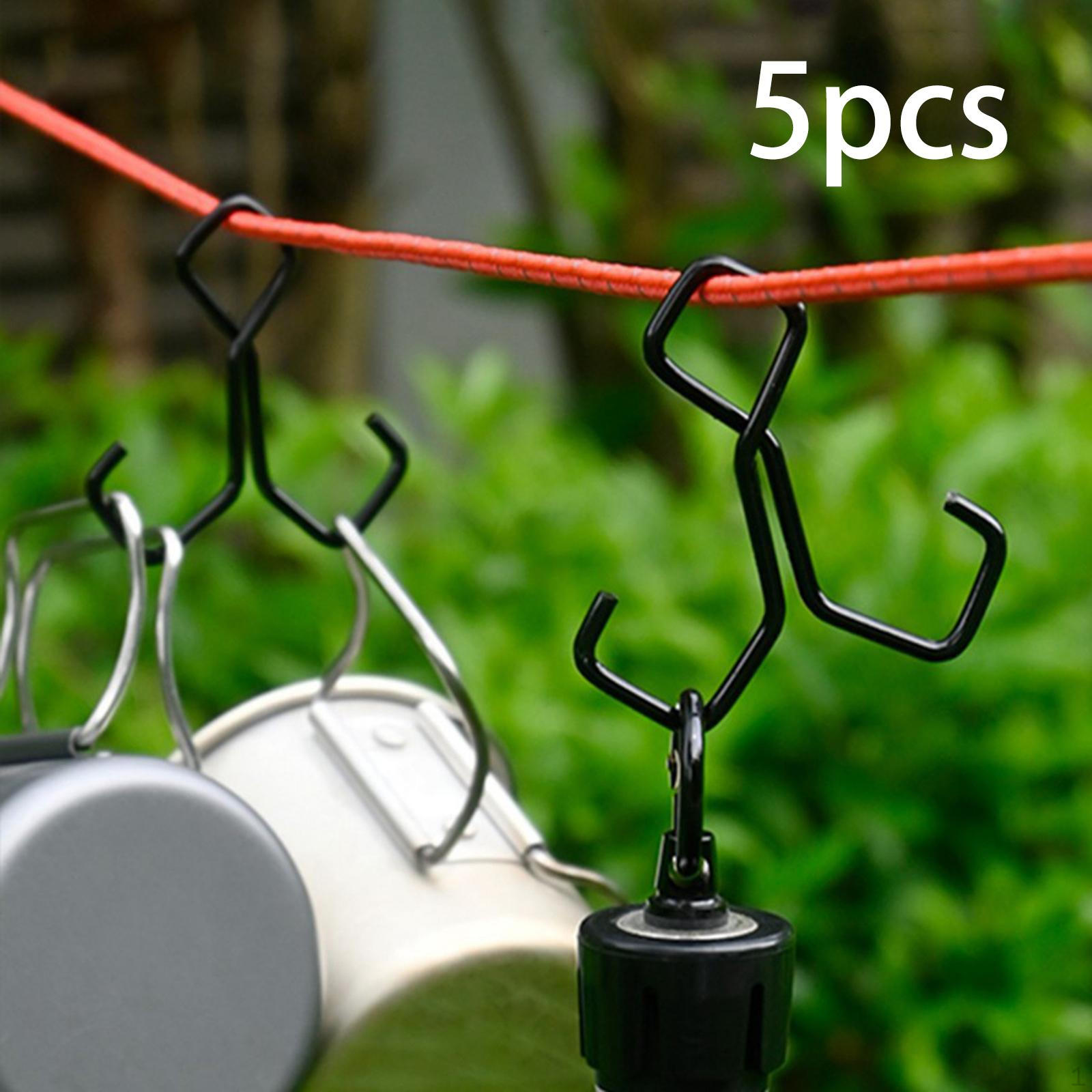 5x Portable Double Hooks Hangers Multifunctional for Closet Black 63x61cm Accessories 850₽