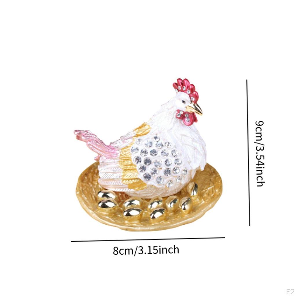 Chicken Figure Nist Hen Statue of Unique Classic Jewelry Organizer Chickens Ornament for Garden Home