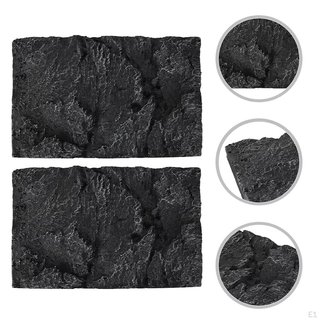 2 Stück Reptilienbecken Hintergründe Schlangenhabitat Dekoration Stein Aquarium Hintergrund für