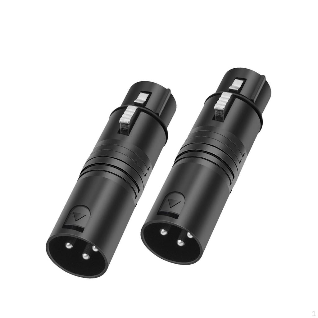 2 Pieces 3 Pin XLR Male to Female Audio Adapter,Professional,Compact Connector for Microphone